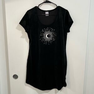 Black Velvet Mini Dress W/ Astrology design